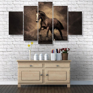 Framed 5 Panels - Horse
