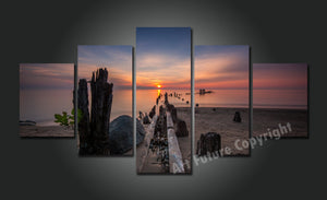 Framed 5 Panels - Seascape