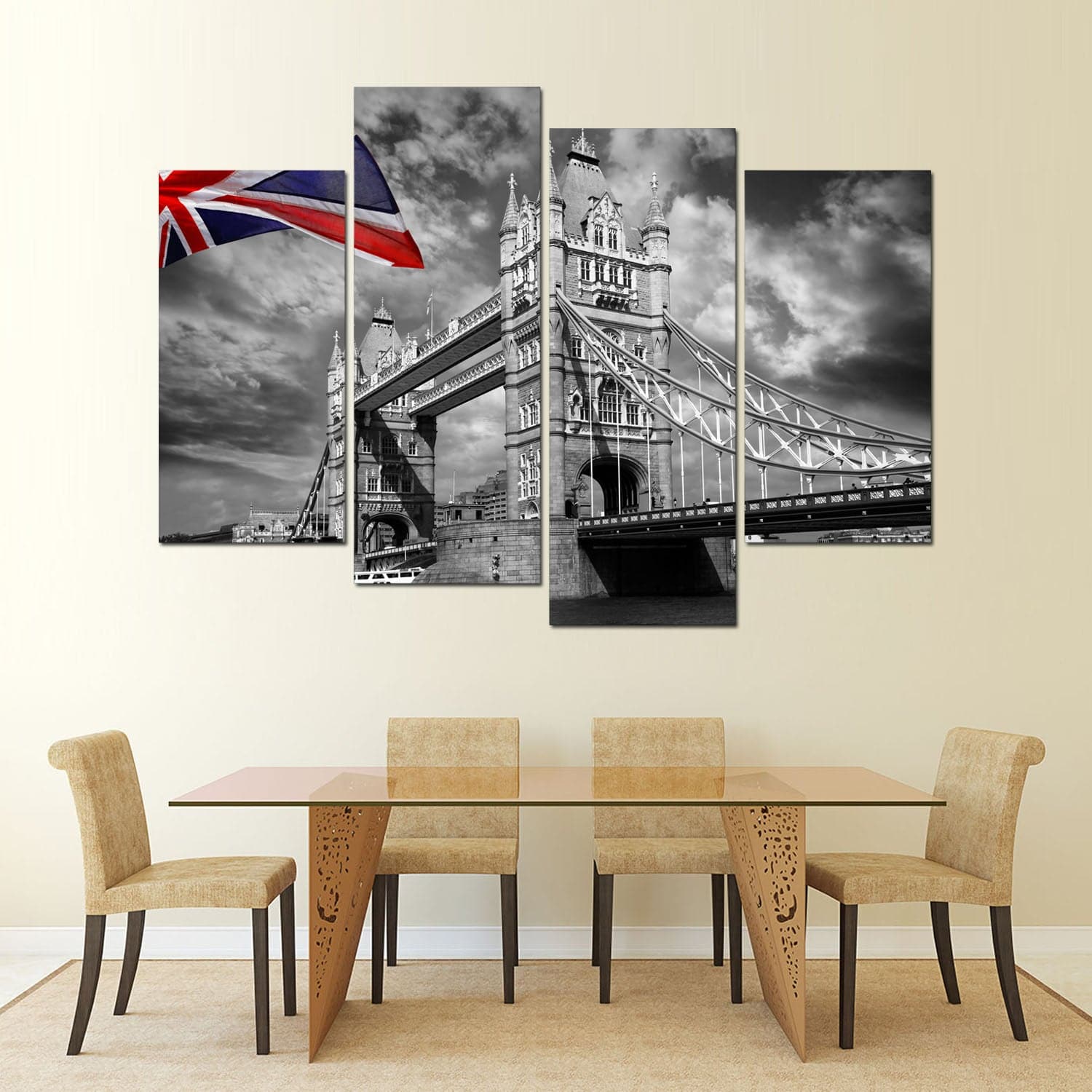 Framed 4 Panels - London Bridge