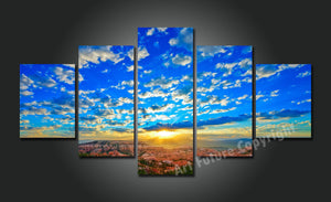 Framed 5 Panels - Sunrise