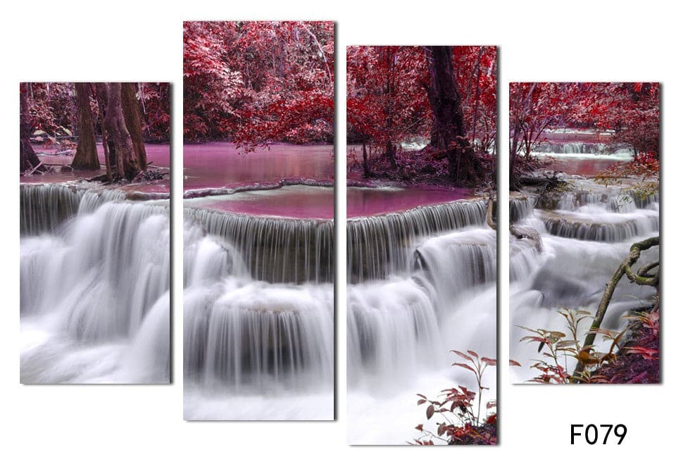 Framed 4 Panels - Waterfall