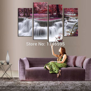 Framed 4 Panels - Waterfall