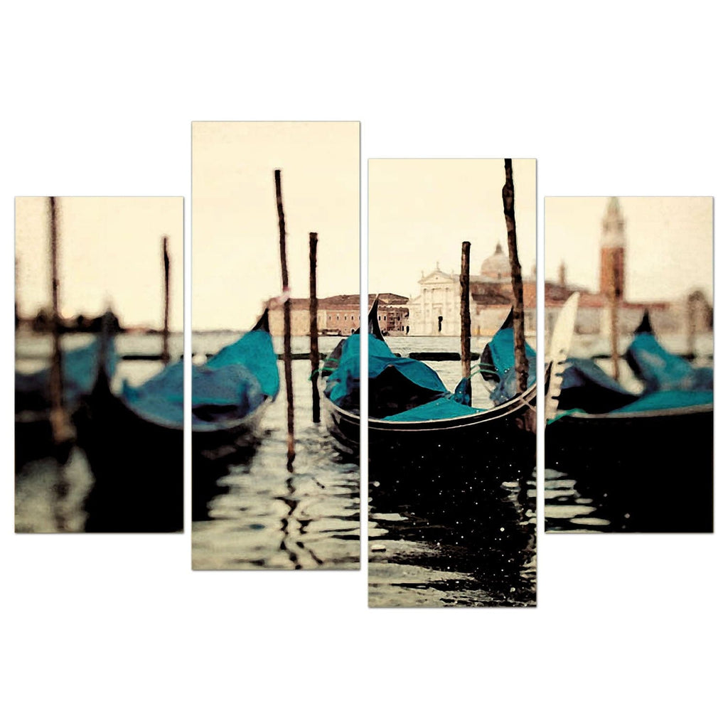 Framed 4 Panels - Boats