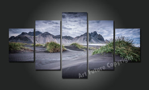 Framed 5 Panels - Auckland Piha Beach