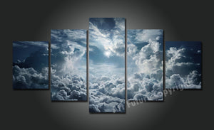 Framed 5 Panels - Cloud