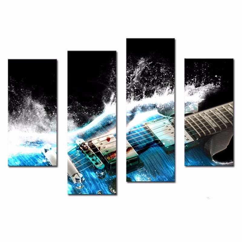 Framed 4 Panels - Guitar