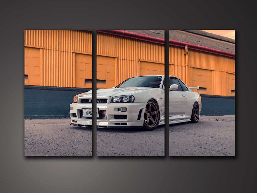 Pine Stretched  Framed 3 Panels - Nismo GTR R34