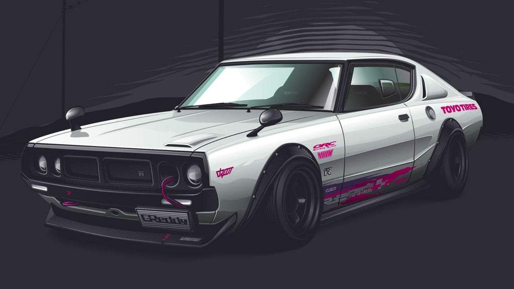 Pine Stretched  Framed 1 Panel - Nissan GTR