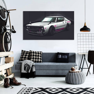 Pine Stretched  Framed 1 Panel - Nissan GTR