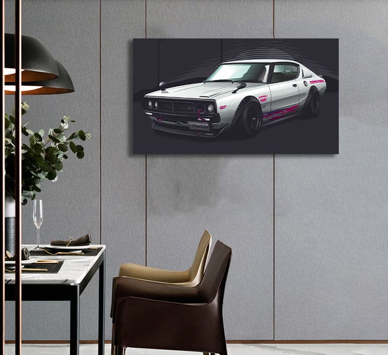 Pine Stretched  Framed 1 Panel - Nissan GTR