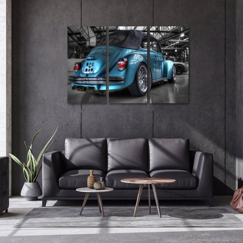 Pine Stretched  Framed 3 Panels - VW Beetle