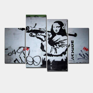 Framed 4 Panels - Banksy Art
