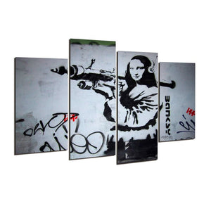 Framed 4 Panels - Banksy Art