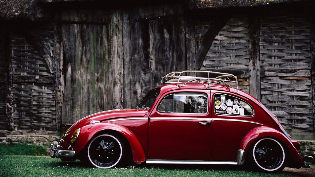 Pine Stretched  Framed 1 Panel - Classic VW Beetle