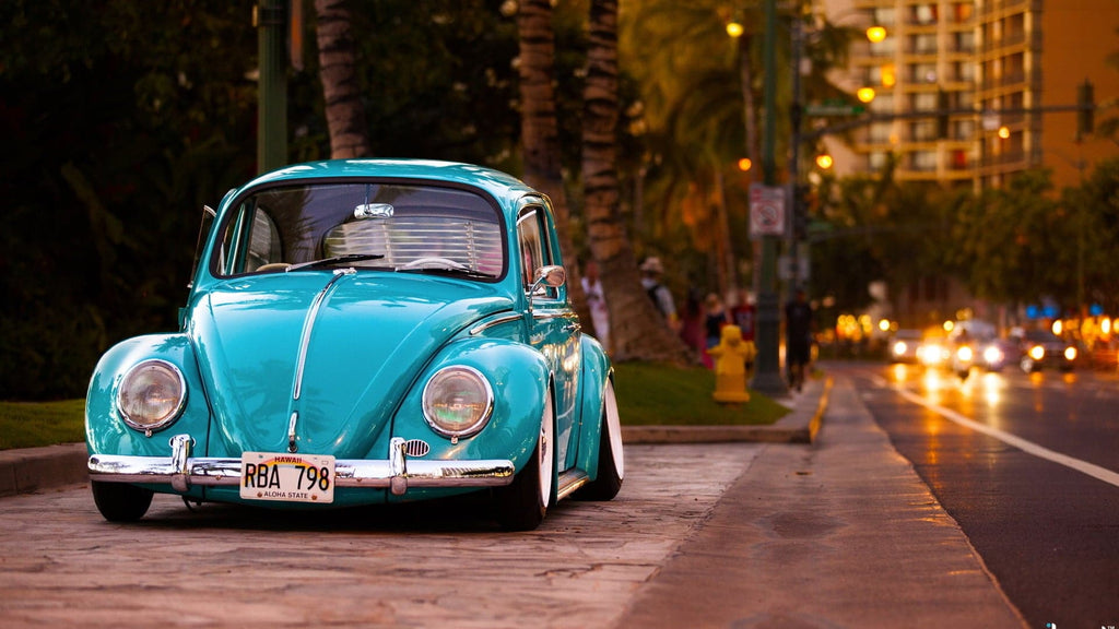 Pine Stretched  Framed 1 Panel - Classic VW Beetle