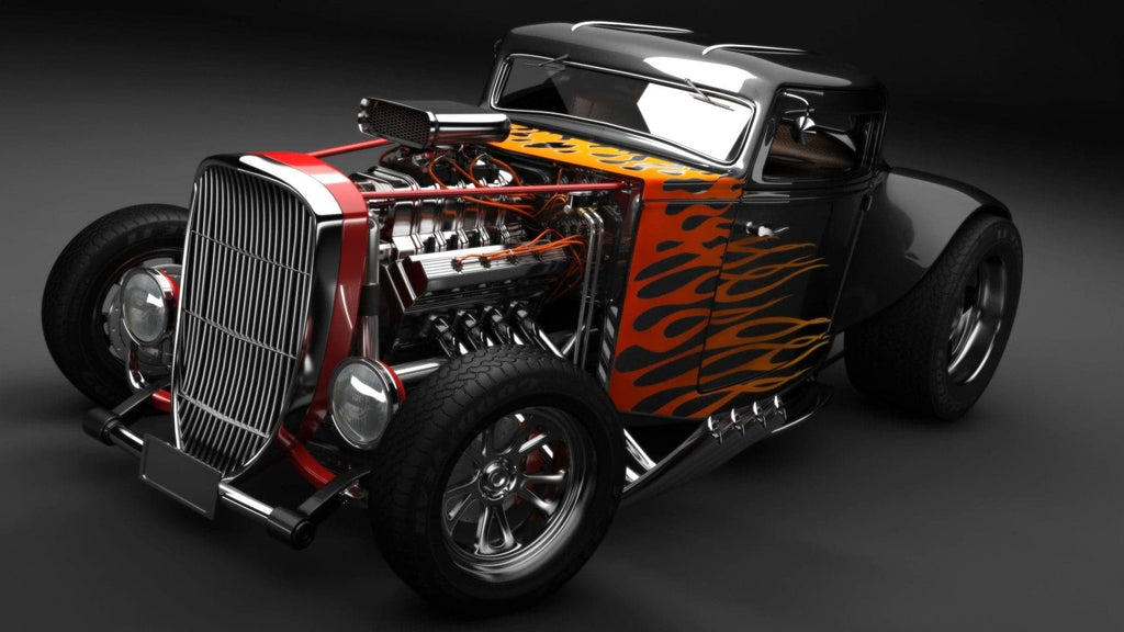 Pine Stretched  Framed 1 Panel - Classic Car