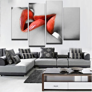 Framed 4 Panels - Kiss
