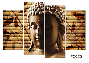 Framed 4 Panels - Buddha