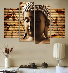 Framed 4 Panels - Buddha