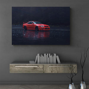 Pine Stretched  Framed 1 Panel - GTR R34