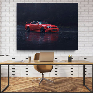 Pine Stretched  Framed 1 Panel - GTR R34