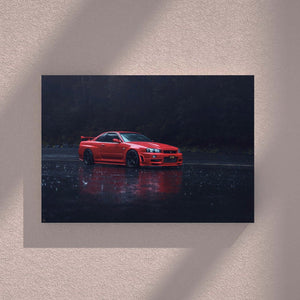 Pine Stretched  Framed 1 Panel - GTR R34