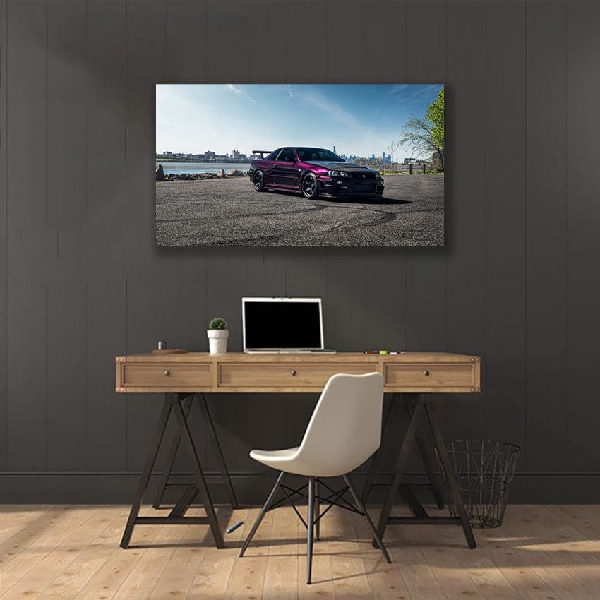 Framed 1 Panel - Midnight Purple GTR R34