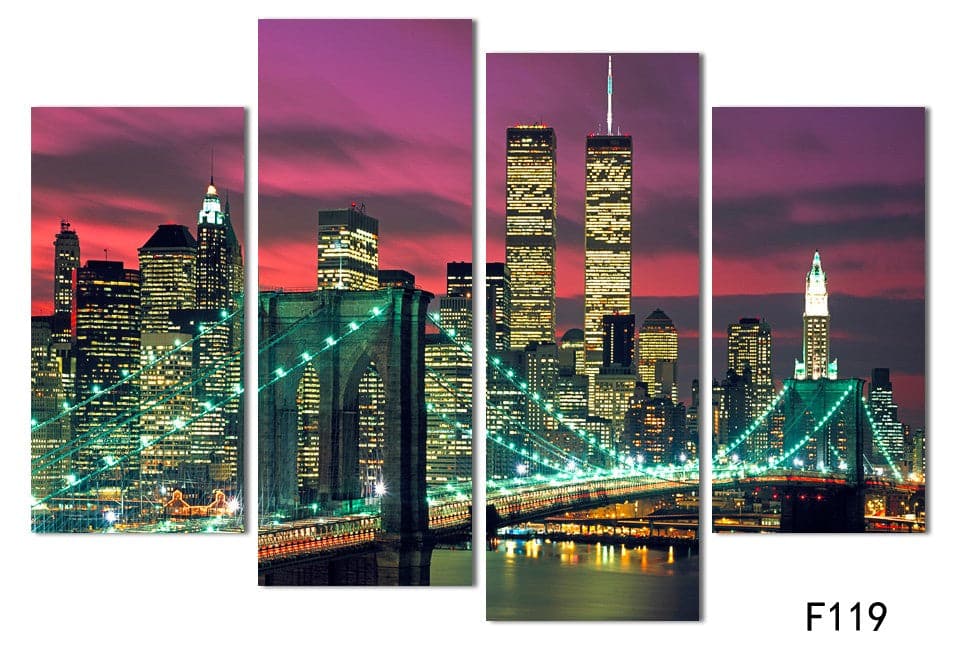 Framed 4 Panels - City Night