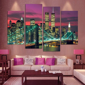 Framed 4 Panels - City Night