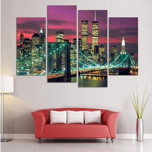 Framed 4 Panels - City Night