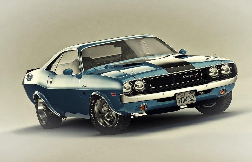 Pine Stretched  Framed 1 Panel - Dodge Challenger