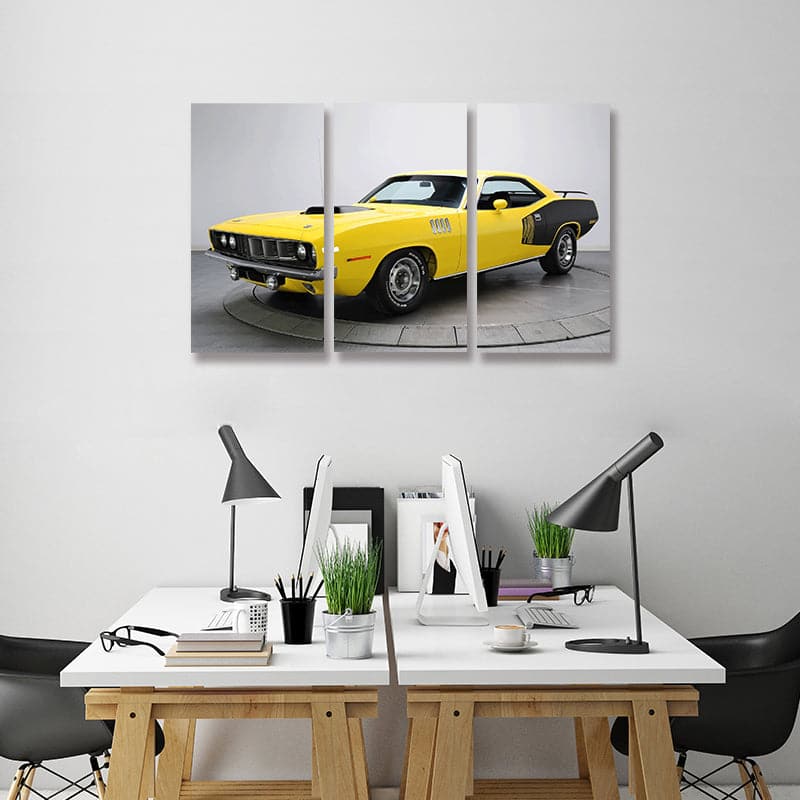 Framed 3 Panels - 1971 Plymouth Cuda