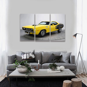 Pine Stretched  Framed 3 Panels - 1971 Plymouth Cuda
