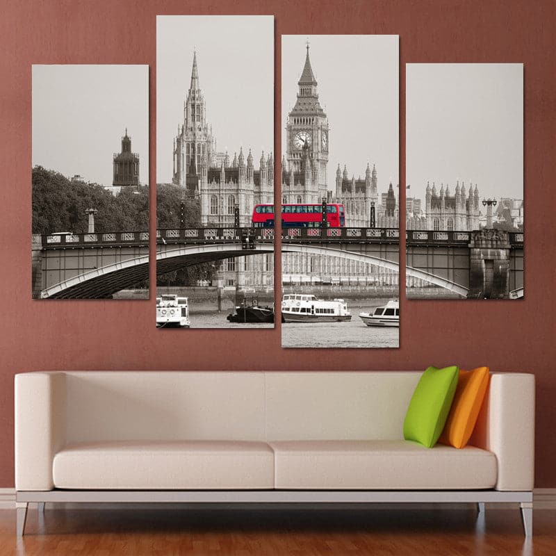 Framed 4 Panels - London