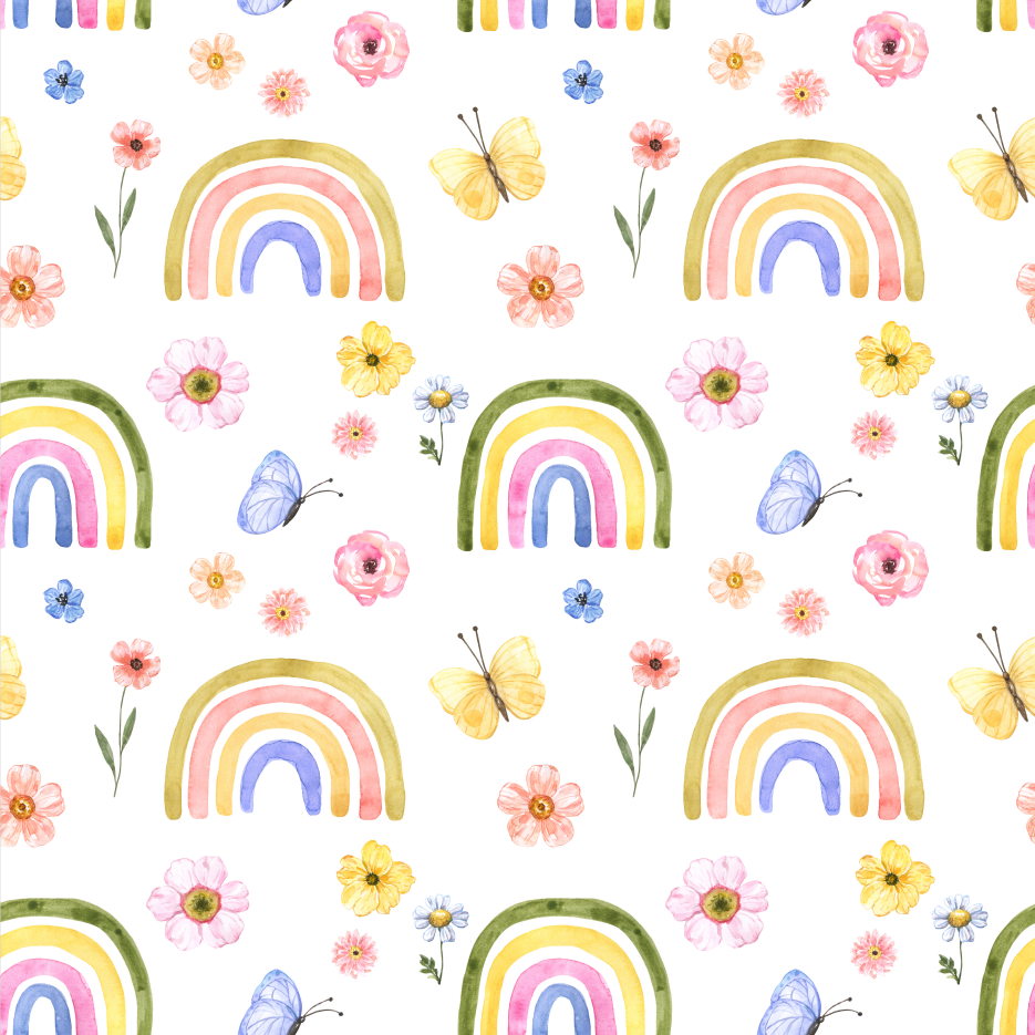 Framed 1 Panel - Kids Room - Cute Rainbow