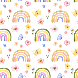 Framed 1 Panel - Kids Room - Cute Rainbow