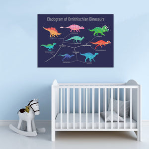 Framed 1 Panel  - Kids Room - Cladogram of ornithischian dinosaurs