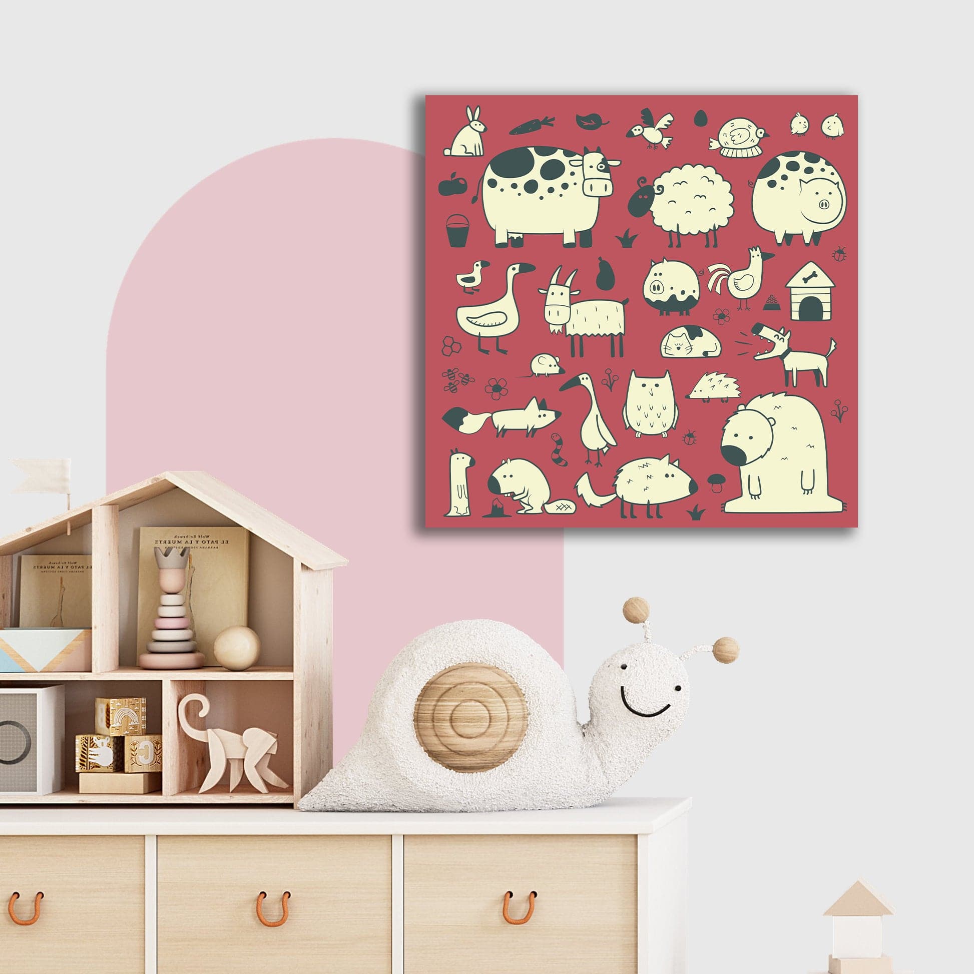 Framed 1 Panel  - Kids Room - Cute Animal