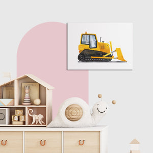 Framed 1 Panel - Kids Room - Cute Bulldozer