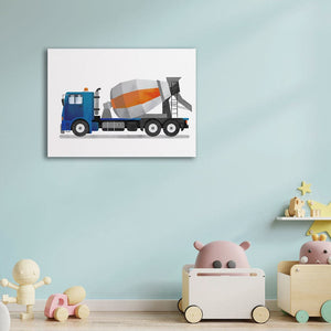 Framed 1 Panel - Kids Room - Cute Cement Mixer