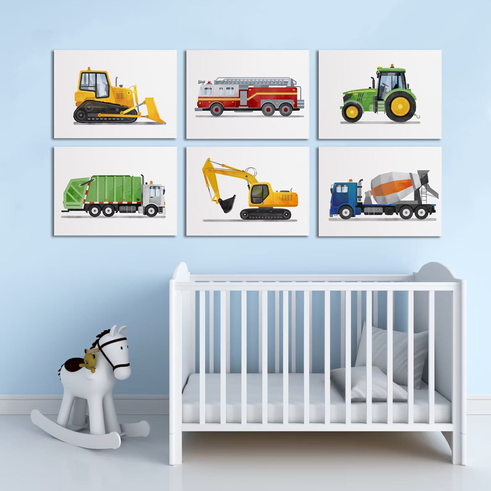 Framed 1 Panel - Kids Room - Cute Bulldozer