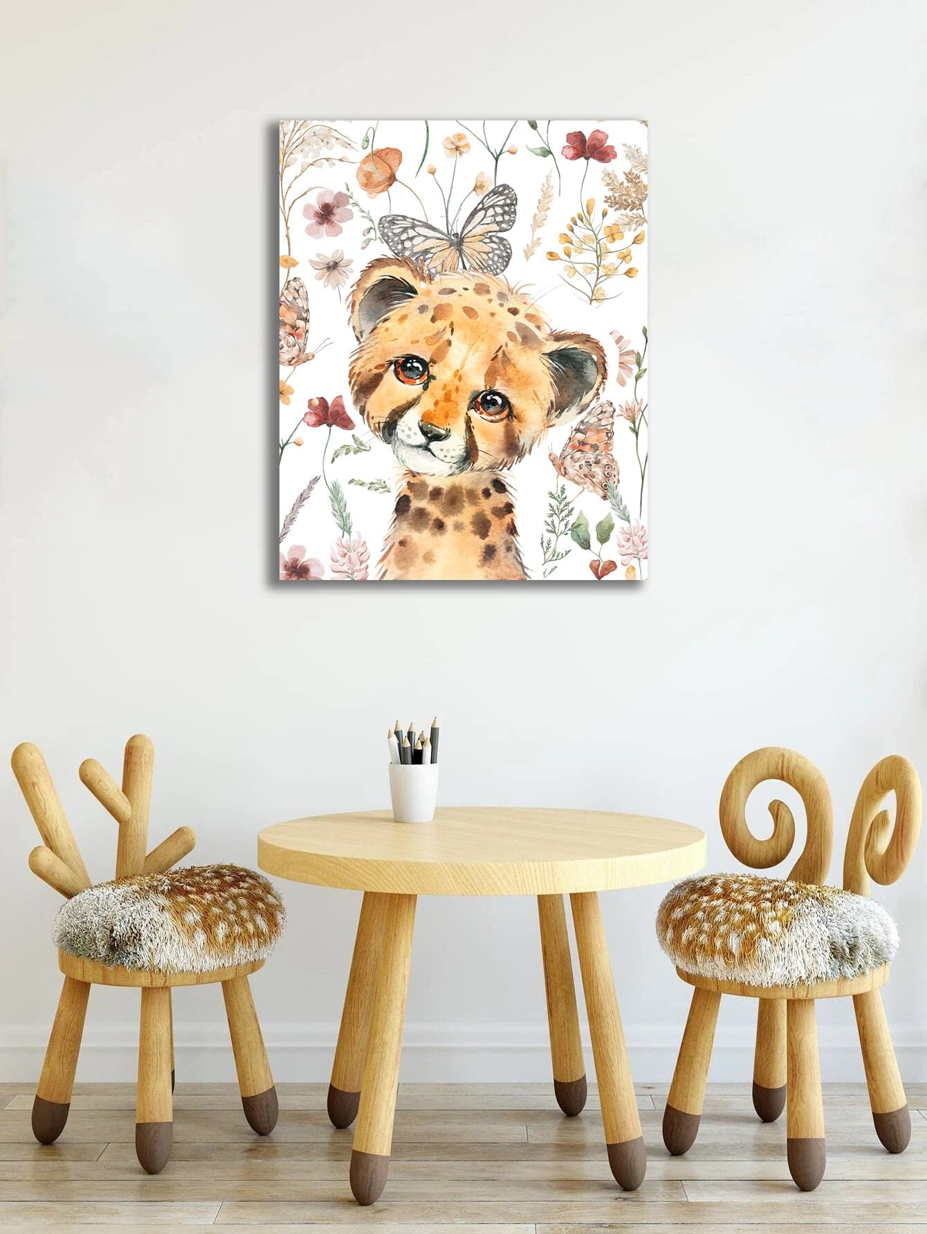Framed 1 Panel - Kids Room - Cute Little Leopard