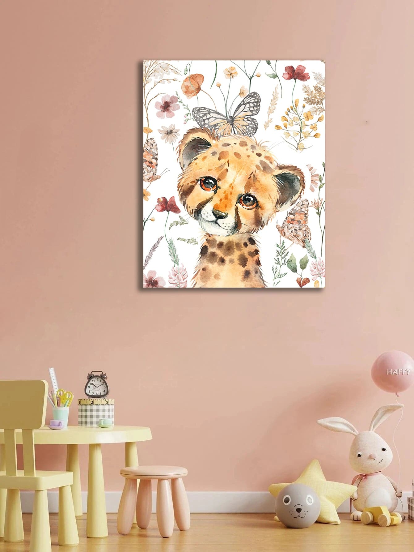 Framed 1 Panel - Kids Room - Cute Little Leopard