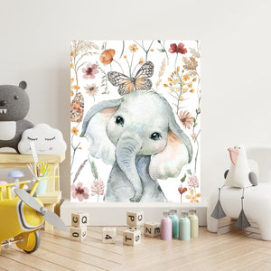 Framed 1 Panel - Kids Room - Cute Little Elephant