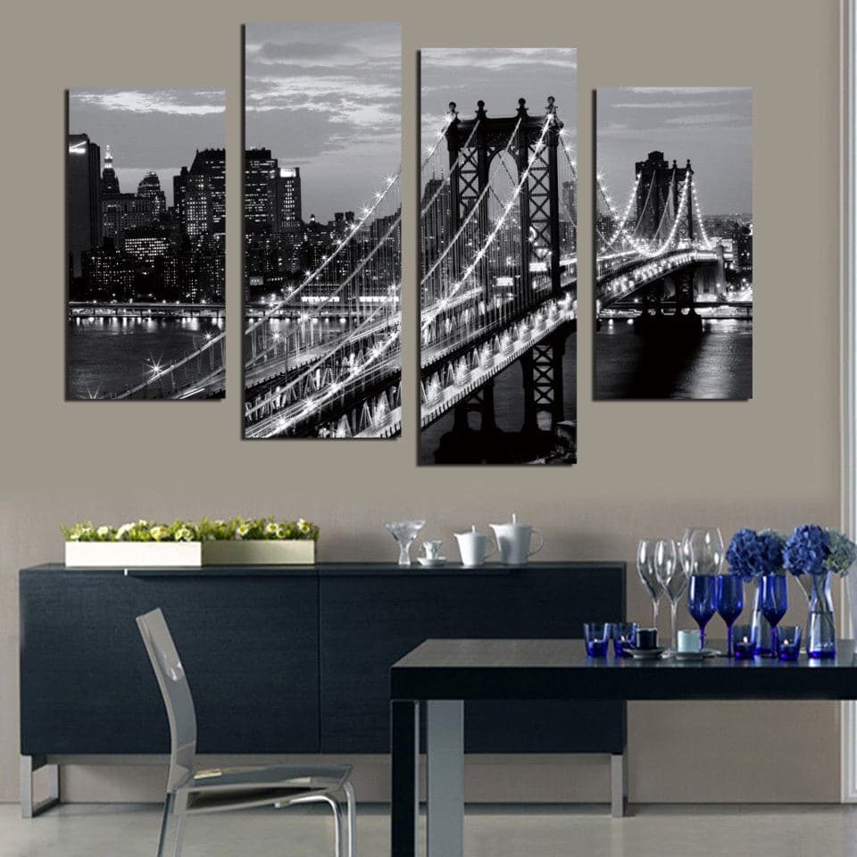 Framed 4 Panels - City Night