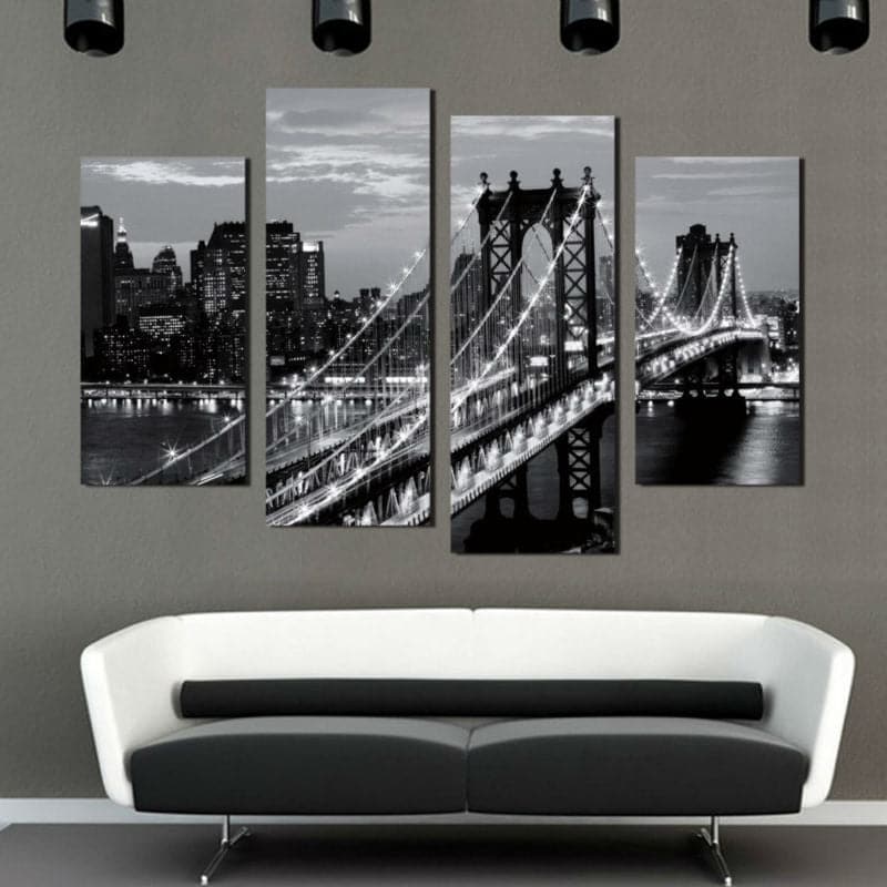 Framed 4 Panels - City Night