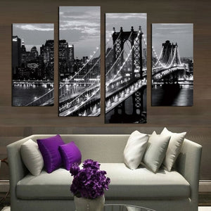 Framed 4 Panels - City Night