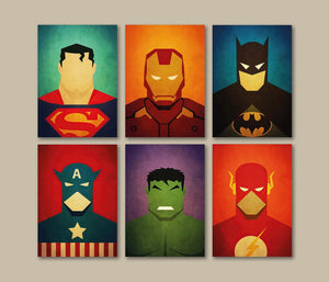 Framed 6 Panels - Kids Room - Super Hero