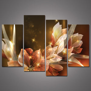 Framed 4 Panels - Flower