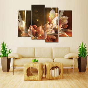 Framed 4 Panels - Flower